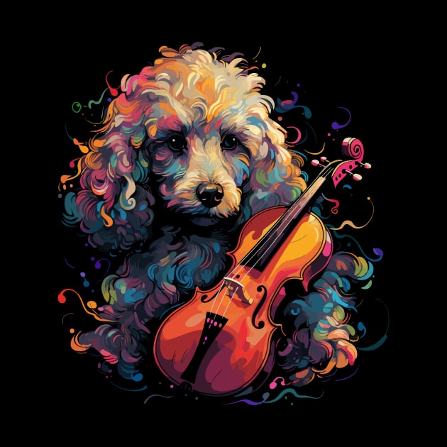 Poodle Playing Violin by JH Mart