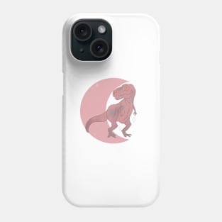 T Rex Crescent - Rose Phone Case