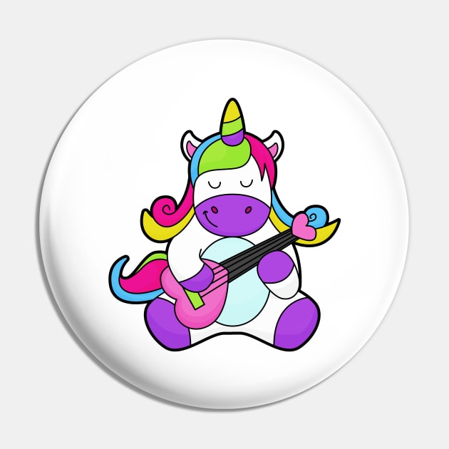 Unicorn as Musician with Guitar Pin by Markus Schnabel