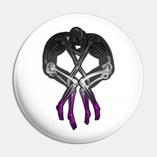 ASexual Flag Skeleton Love Pin