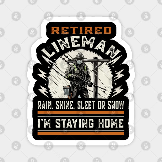 Retired Lineman Magnet by JessArty
