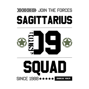 Zodiac Majesty Sagittarius Squad Black T-Shirt