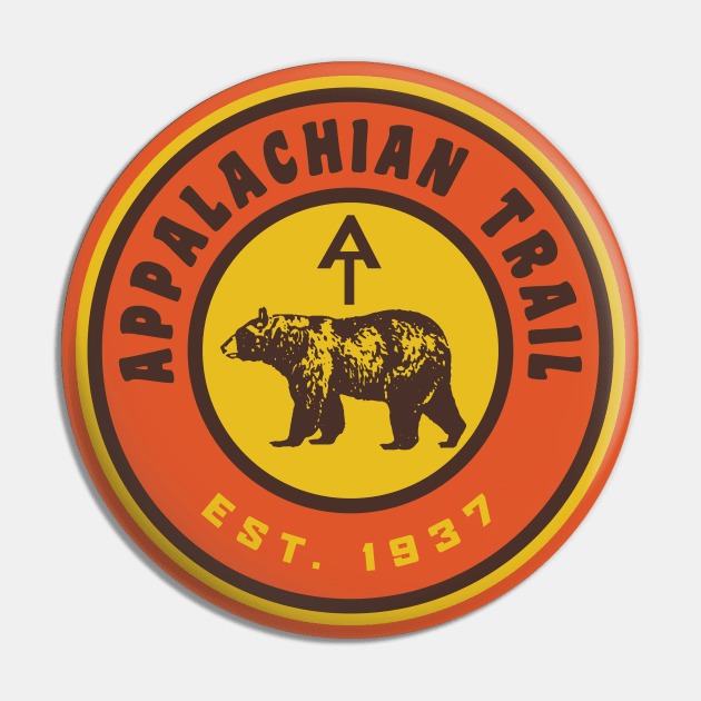 Vintage Appalachian Trail Blaze Appalachian Trail Marker Bear Pin by PodDesignShop