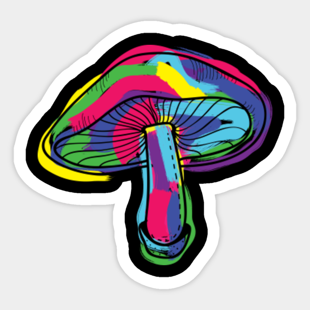 Cool Trippy Mushroom Drawings Goa Magic Mushroom Psychedelic Trance Magic Mushroom Art Sticker Teepublic goa magic mushroom psychedelic trance