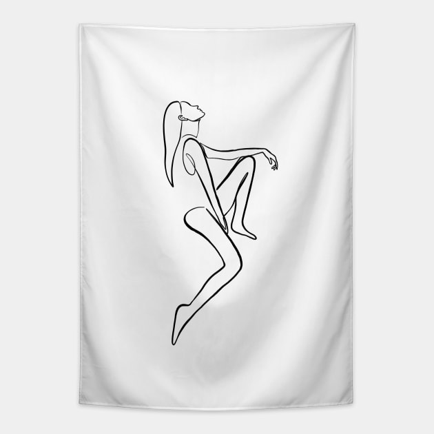 Ballerina Erotics Minimalist Tapestry by jayaadiprastya