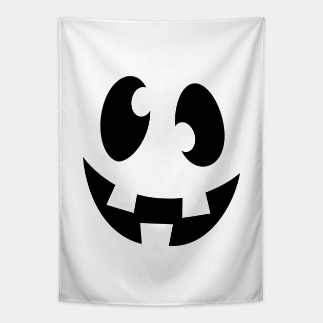 Happy, Goofy, Smiling Ghost Face Jack O Lantern Tapestry by Elvdant