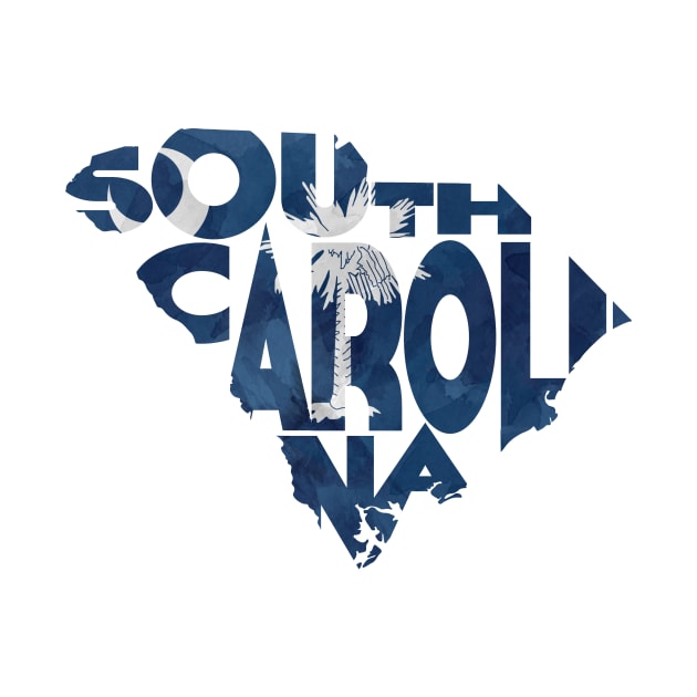 South Carolina Typo Map by inspirowl