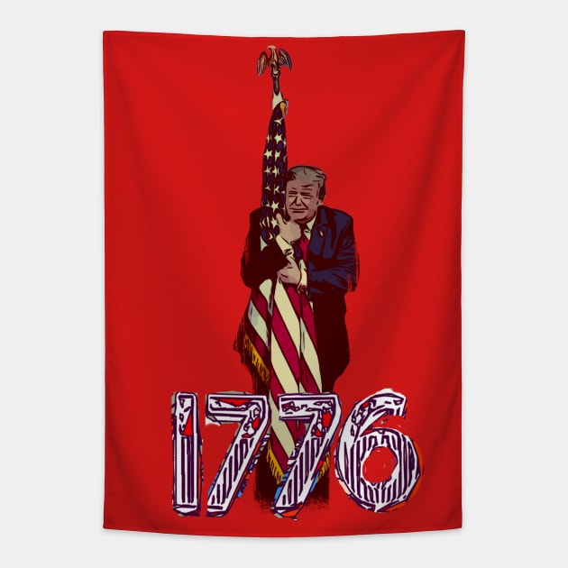 1776 Trump July 4th independence day Tapestry by FasBytes