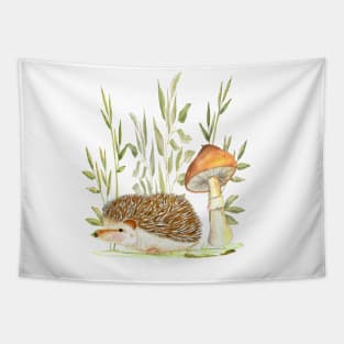 hedgehog and the mushroom Tapestry