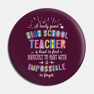 A truly Great High School Teacher Gift - Impossible to forget Pin