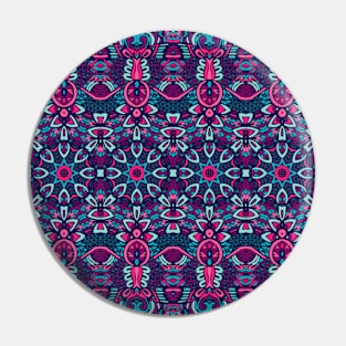 Colorful Oriental Rug Mandala Boho Pattern Pin