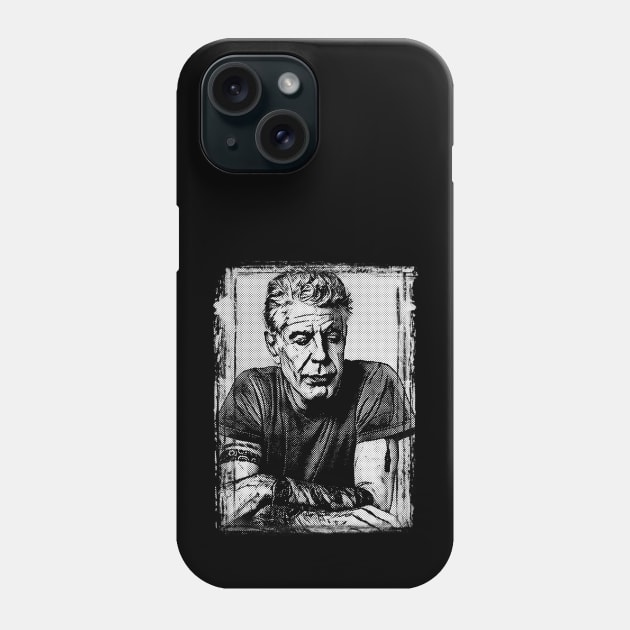 Anthony Bourdain - Vintage Halftone Phone Case by Mr.FansArt