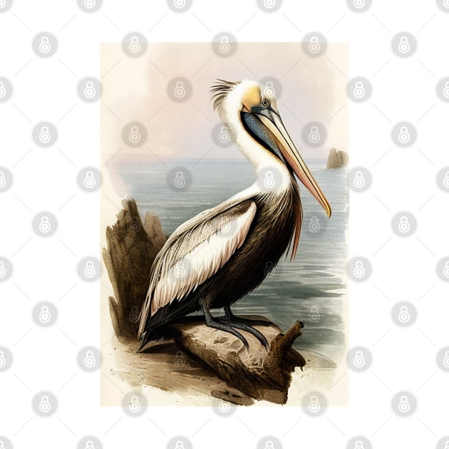 Vintage Pelican Painting by Walter WhatsHisFace