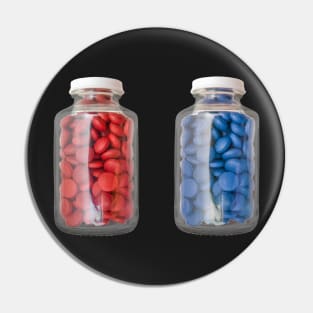 Red Or Blue Pill Concept Pin