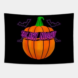 Scary Night Pumpkin Tapestry