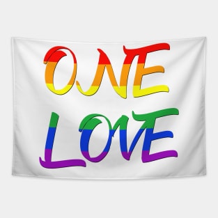 One Love LGBT Rainbow Flag Tapestry