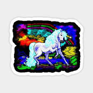 Unicorn Rainbow 8 Bit Art Magnet