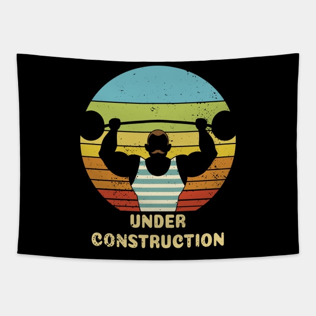 Under Construction Vintage Gym Tapestry by Radarek_Design