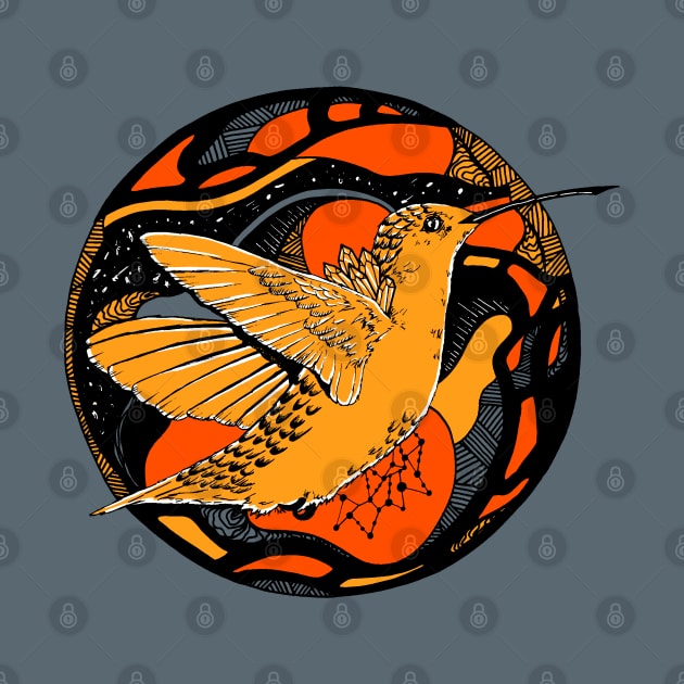 Orangrey Circle of The Hummingbird by kenallouis