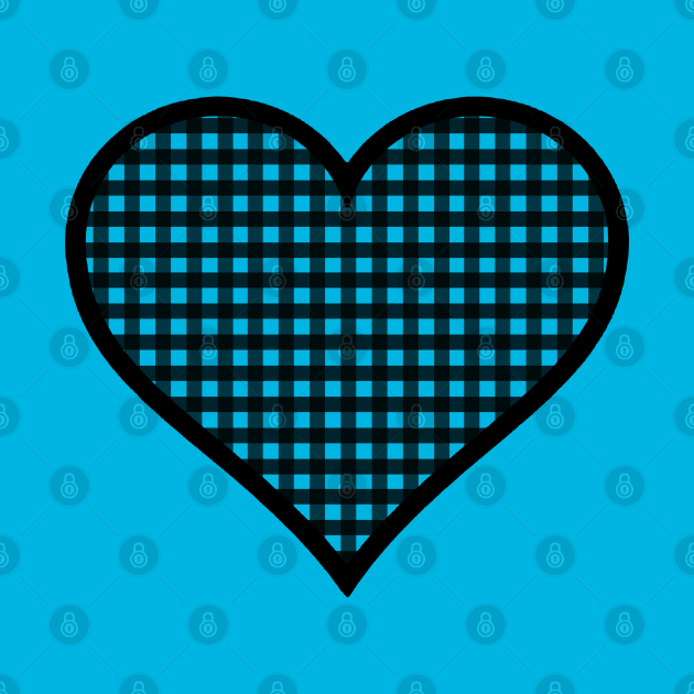 Blue and Black Gingham Heart by bumblefuzzies