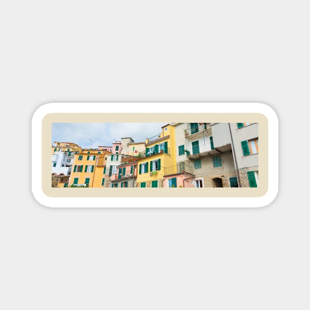 Typical architecture and colors of terrace homes in Italian village of Riomaggiore Magnet by brians101