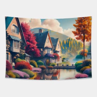 Nature-Autumn Village Tapestry