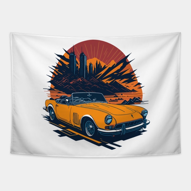 Triumph Spitfire Vintage Car Tapestry by Cruise Dresses