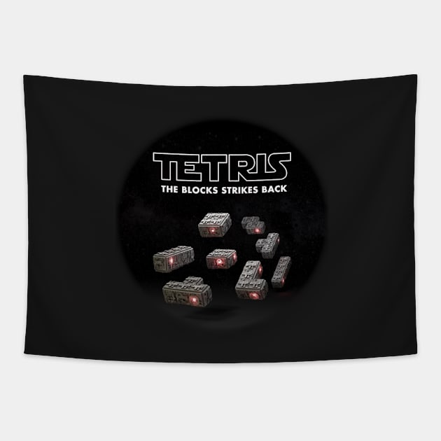 STAR TETRIS The Blocks Strikes Back Tapestry by refritomix