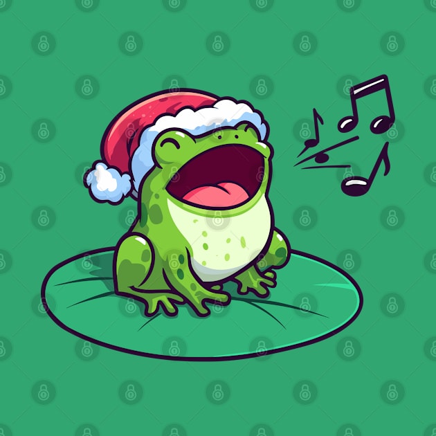 Cute Frog singing Christmas carols by PrintSoulDesigns