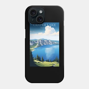 Crater Lake National Park Travel Poster Phone Case