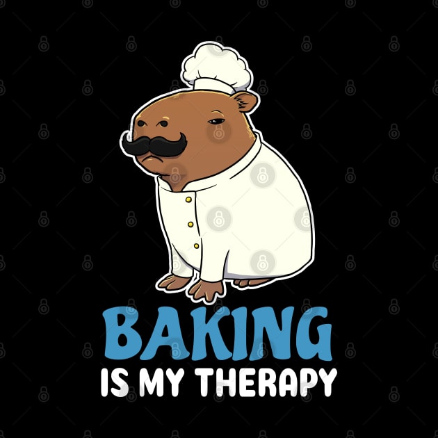 Baking is my therapy cartoon Capybara Chef by capydays