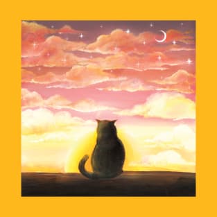 Cat sunset T-Shirt