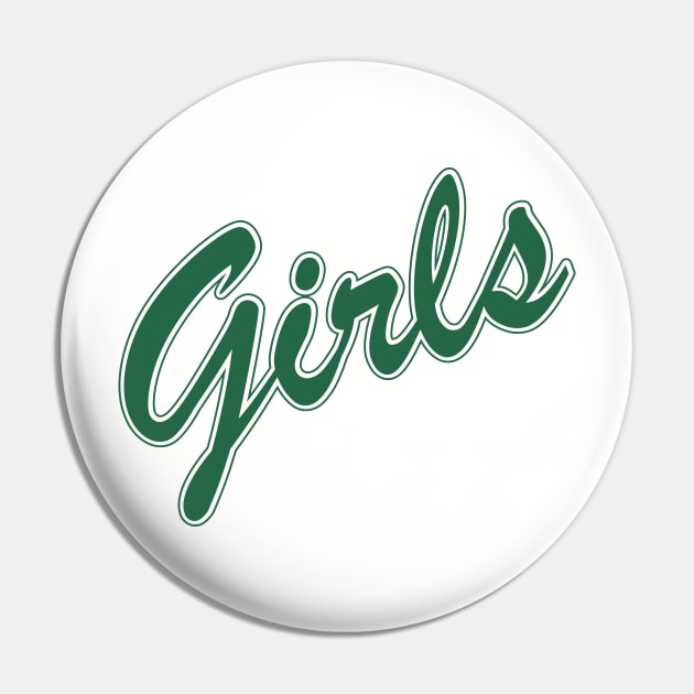 FRIENDS shirt design - "Girls" iconic logo (Green, Rachel) Pin by stickerfule