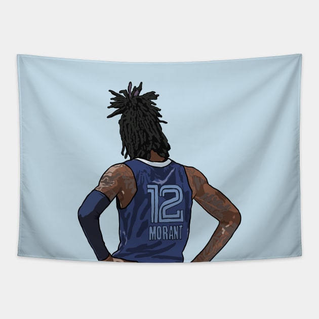 Ja Morant Back-To Tapestry by rattraptees