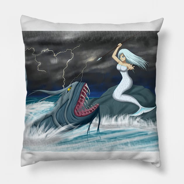 Ocean Battle Pillow by Ghosyboid