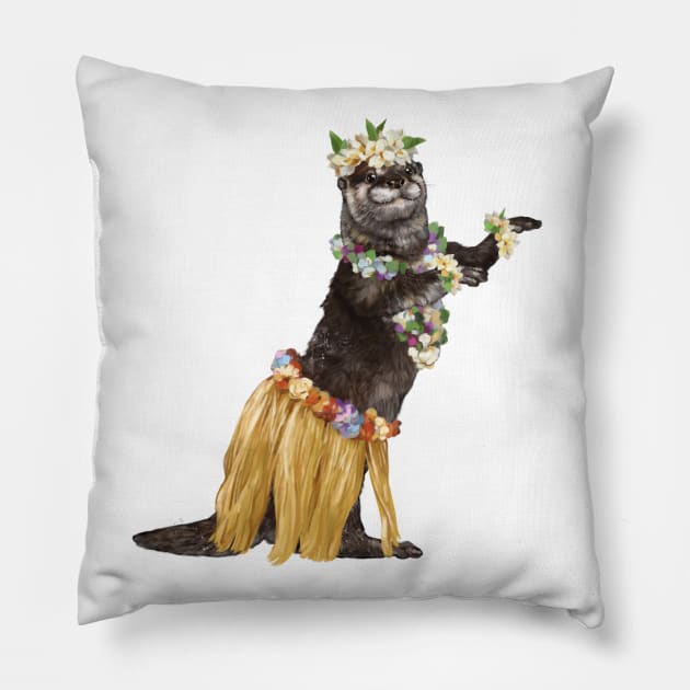 Otter the Hawaiian Dancer Pillow by bignosework