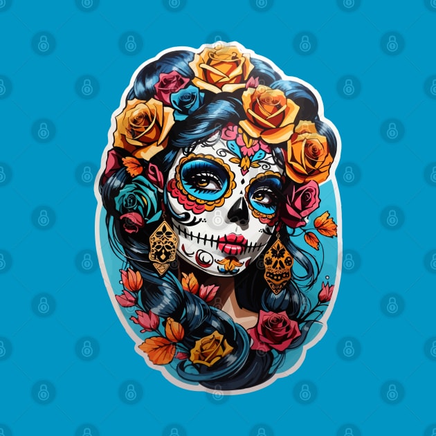 Sugar Skull girl, Dia de los Muertos by CatCoconut-Art