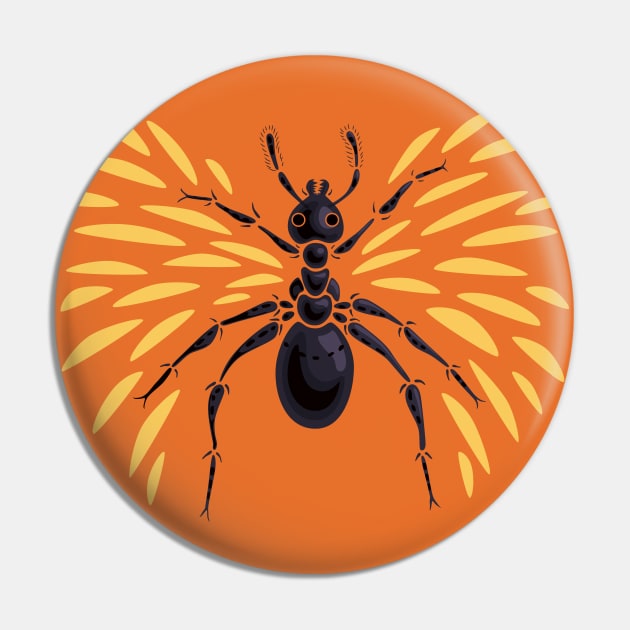 Abstract Winged Ant Insect Pin by Boriana Giormova