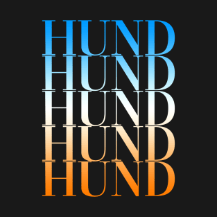 HUND TEXT ORANGE/BLUE GRADIENT PRINT T-Shirt