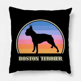 Boston Terrier Vintage Sunset Dog Pillow
