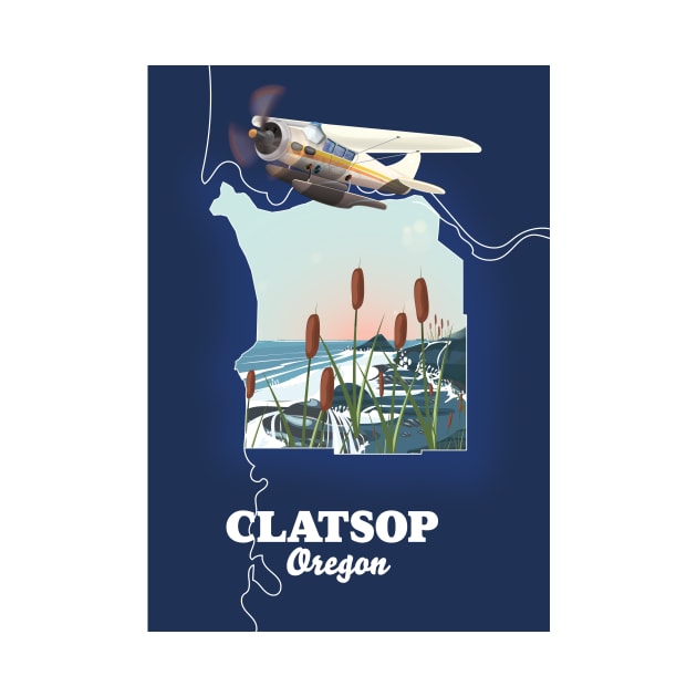 Clatsop County Oregon Map by nickemporium1