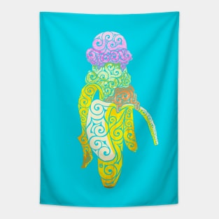 Swirly Ice Cream Banana Tapestry