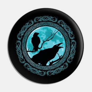 Hugin and Munin Ravens of Odin Pin