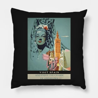 Travel Poster - Visit Spain Pillow