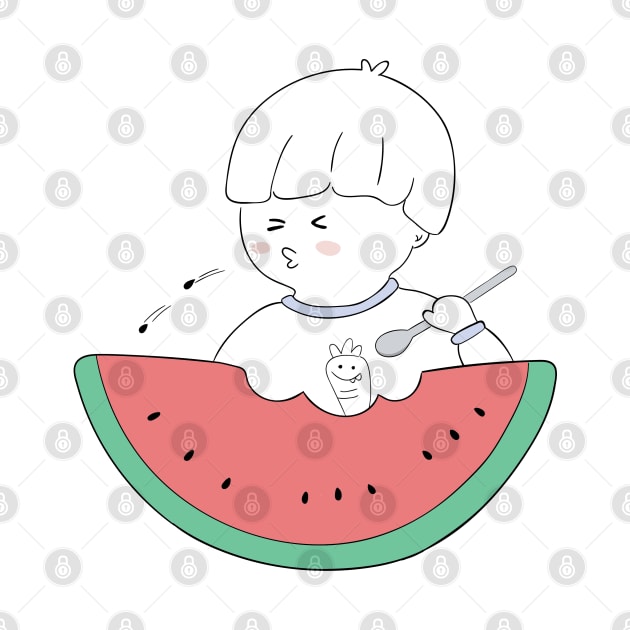 Cute Watermelon Fruit Boy by awesomesaucebysandy