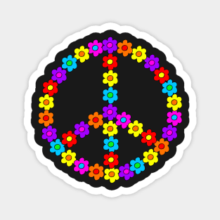 Pop Flower Peace Sign Magnet