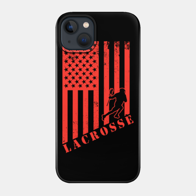 Lacrosse Usa American Flag - Lacrosse Gift - Phone Case