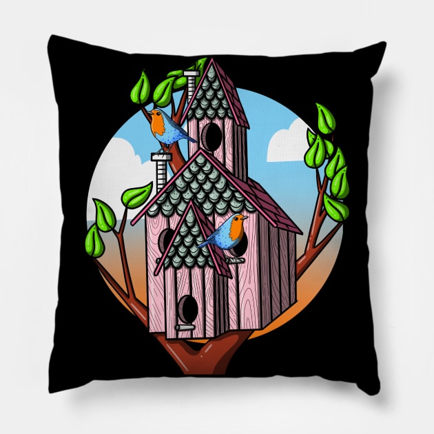 Double Decker Birdhouse Pillow by The Craft ACE