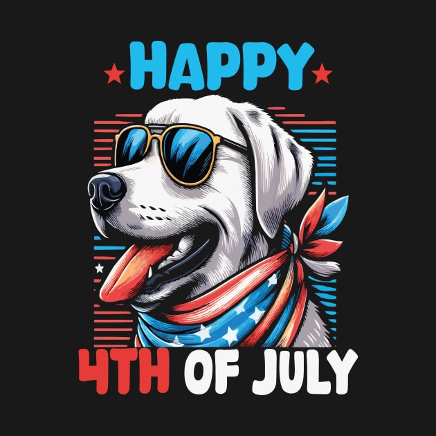 Happy 4th of July Patriotic American Labrador Retriever Cute by JUST PINK