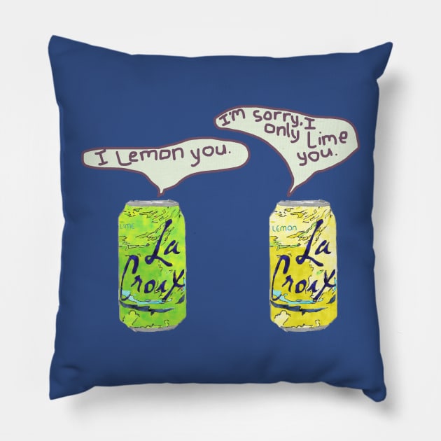 Lemon and Lime La Croix Pillow by jeremiahm08